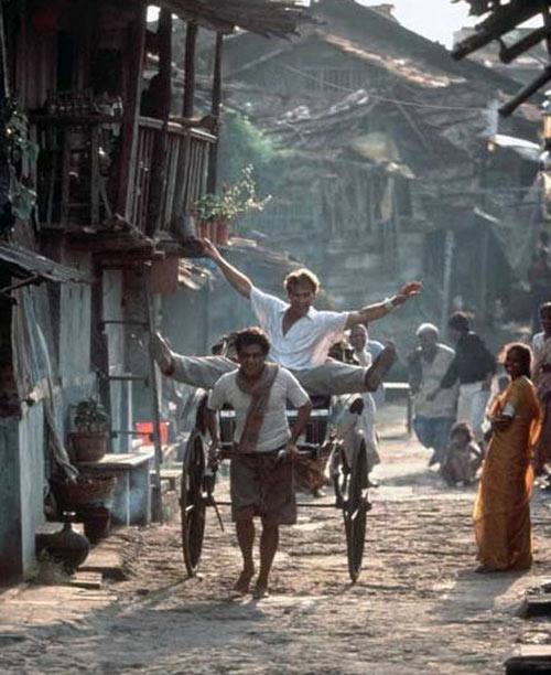 Patrick Swayze and Om Puri in City of Joy.