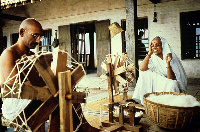 Ben Kingsley and Rohini Hattangady in Gandhi.