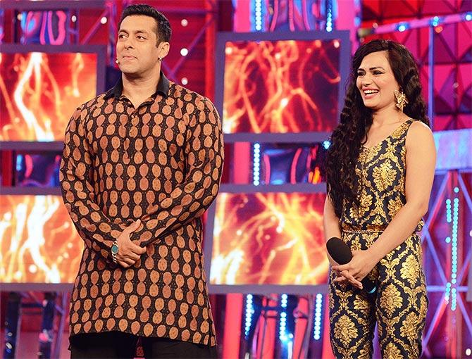 Salman Khan and Renee Dhyani in Bigg Boss 6