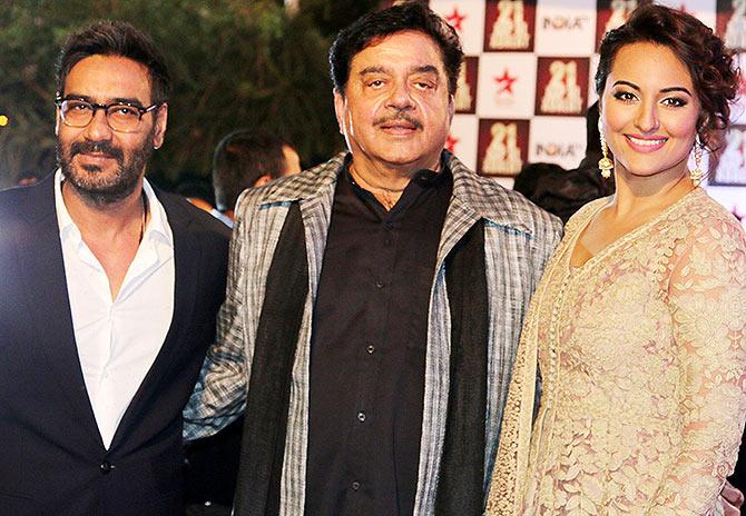 Ajay Devgn, Shatrughan and Sonakshi Sinha 