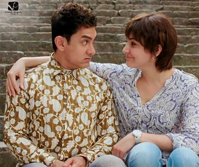 Aamir Khan and Anushka Sharma in PK