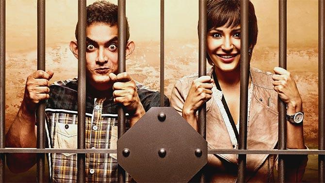 Aamir Khan and Anushka Sharma in PK