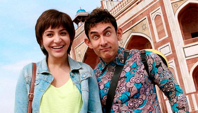 Anushka Sharma and Aamir Khan in PK