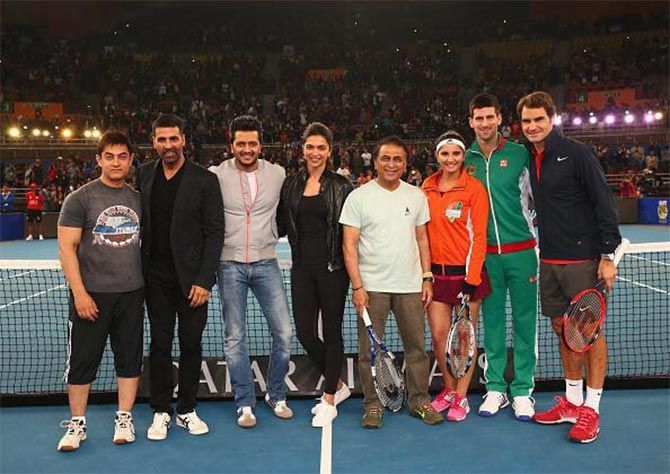 Aamir Khan, Akshay Kumar, Riteish Deshmukh, Deepika Padukone, Sunil Gavaskar, Sania Mirza, Novak Djokovic and Roger Federer