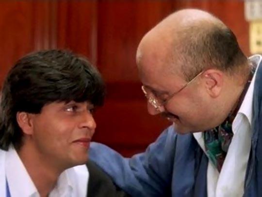 Anupam Kher and Shah Rukh Khan in Dilwale Dulhaniya Le Jayenge