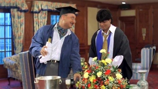 Anupam Kher and Shah Rukh Khan in Dilwale Dulhaniya Le Jayenge