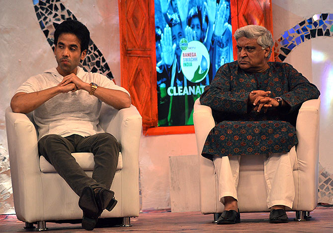 Tusshar Kapoor and Javed Akhtar