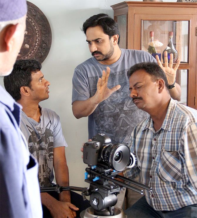 R S Prasanna on the sets of Quest
