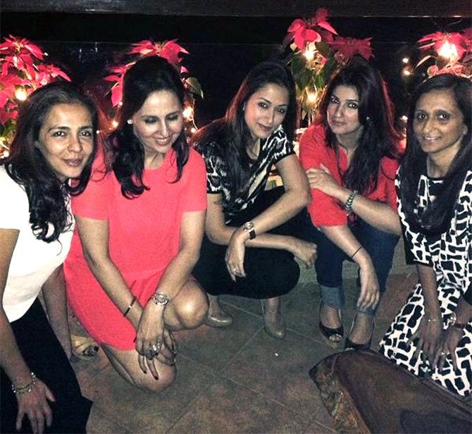 Twinkle Khanna with her friends