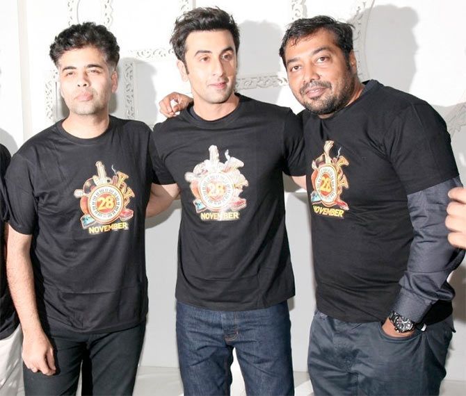 Karan Johar, Ranbir Kapoor and Anurag Kashyap