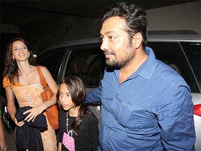 Kalki Koechlin with Anurag Kashyap and his daughter Aliya