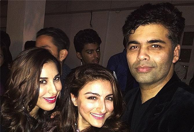 Sophie Choudhry, Karan Johar and Soha Ali Khan