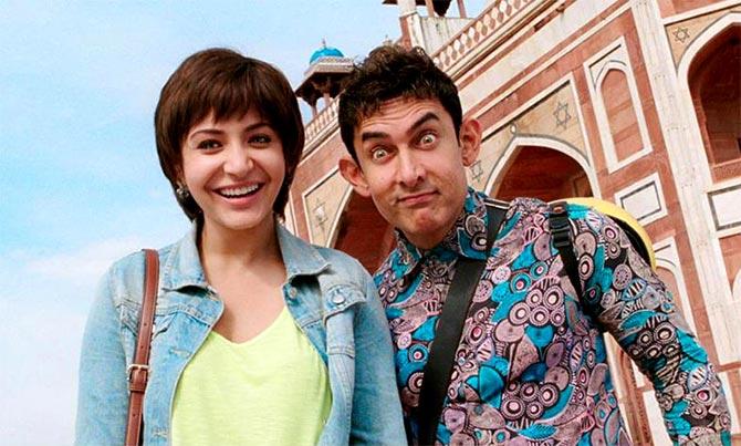 Anushka Sharma and Aamir Khan in PK