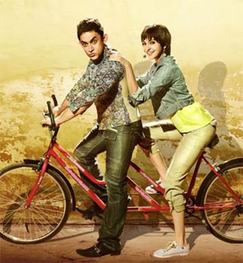 Aamir Khan and Anushka Sharma in PK