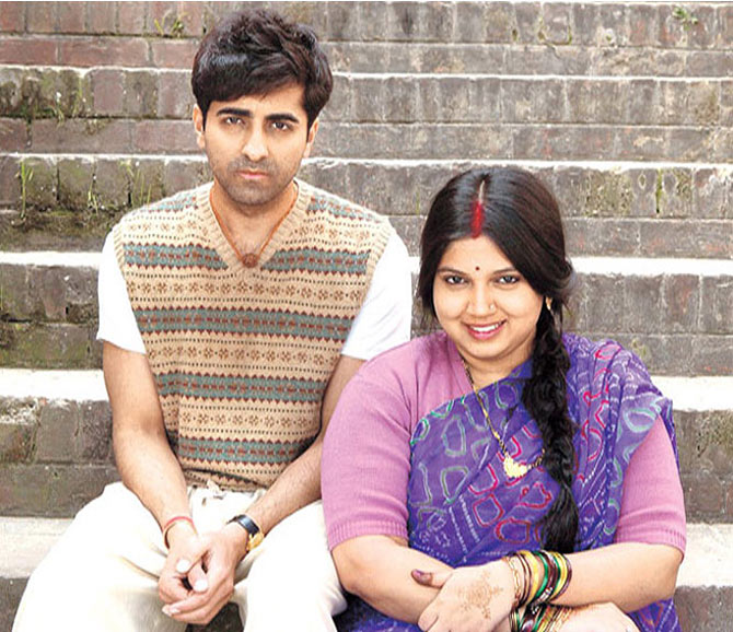 Ayushmann Khurrana and Bhumi Pednekar in Dum Laga Ke Haisha