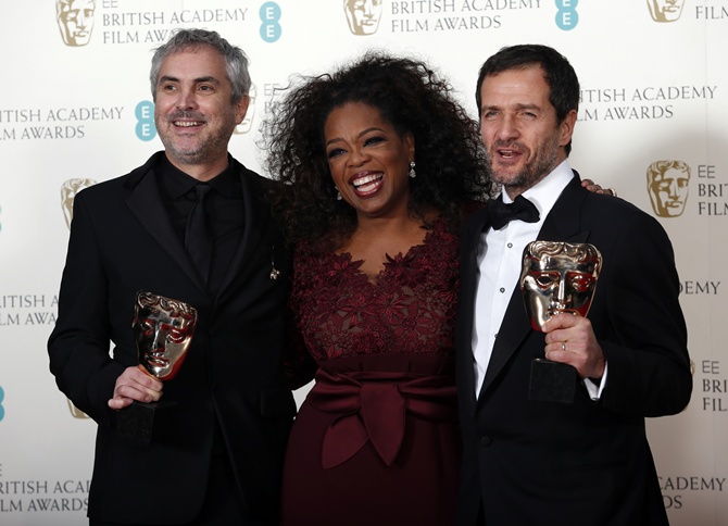 Alfonso Cuaron, David Heyman and Oprah Winfrey