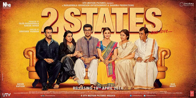 Movie poster of 2 States