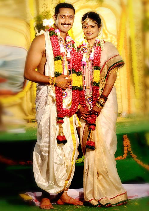 Uday Kiran with wife Visitha on their wedding day