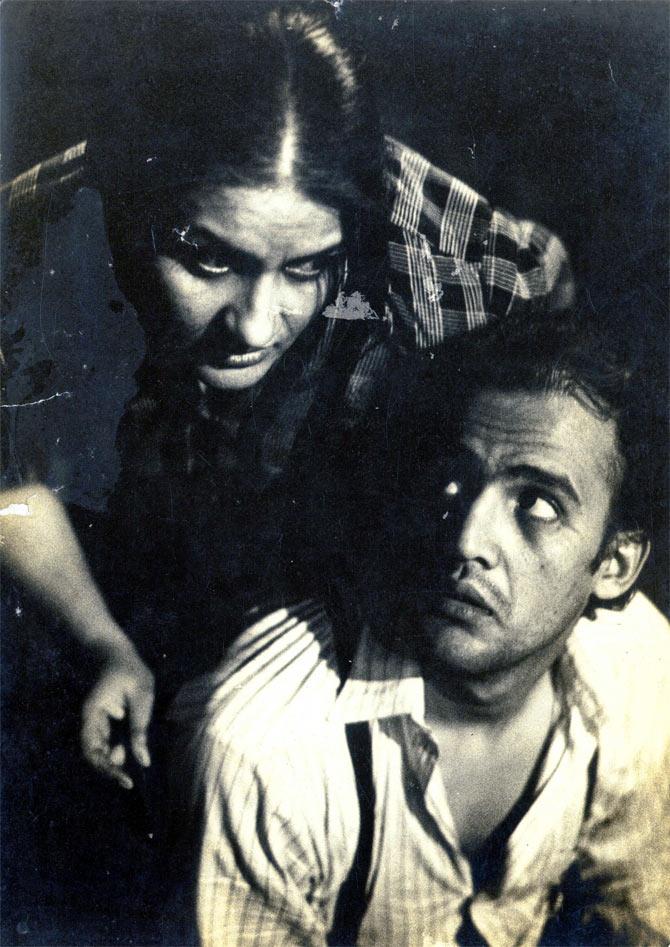 Alok Nath, right, and Nadira Zaheer Babbar in A View From The Bridge, Arthur Miller's play, staged at Mumbai's Prithvi Theatre.