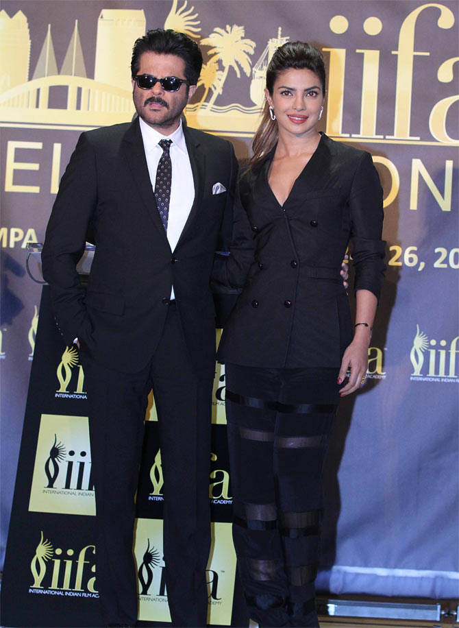 Anil Kapoor and Priyanka Chopra at the IIFA promotion event in New York.