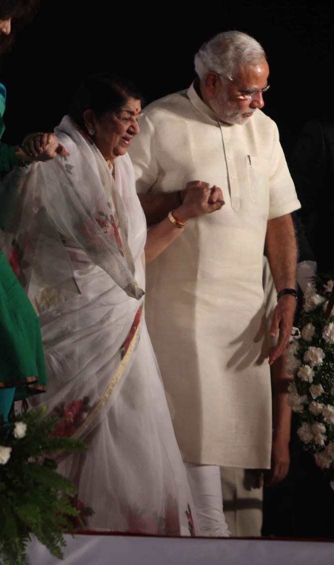 Lata Mangeshkar and Narendra Modi
