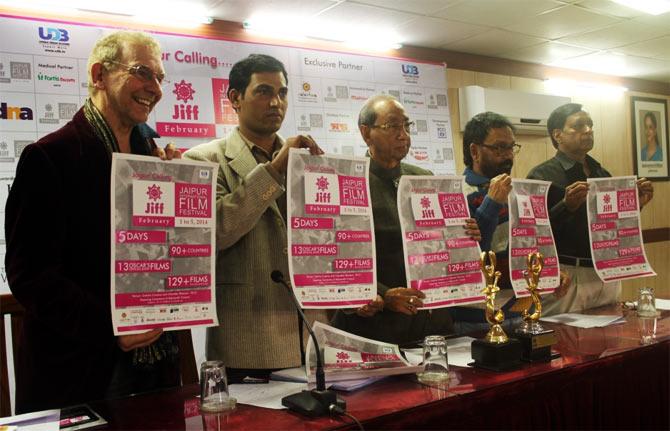 Andrew Vial, Hanu Roj, K L Jain, Prasoon Sinha and D P Agarwal at JIFF