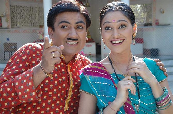 Dilip Joshi and Disha Vakani in Taarak Mehta Kaa Ooltah Chasma