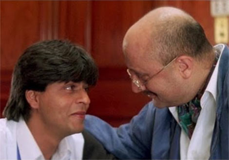 Shah Rukh Khan and Anupam Kher in Dilwale Dulhaniya Le Jayenge