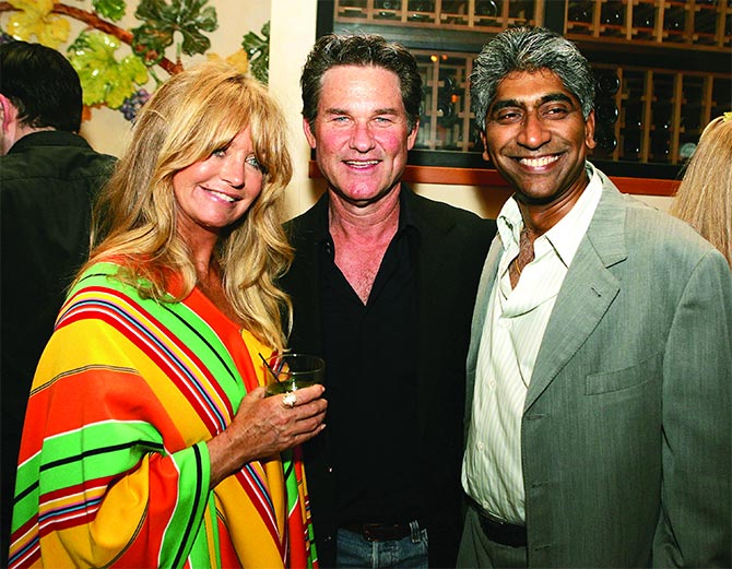 Goldie Hawn, Kurt Russel and Ashok Amritraj