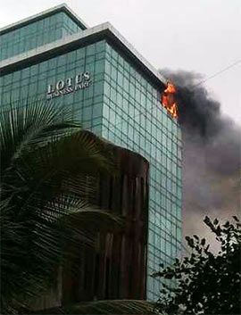 The fire at Lotus Business Park in suburban Andheri