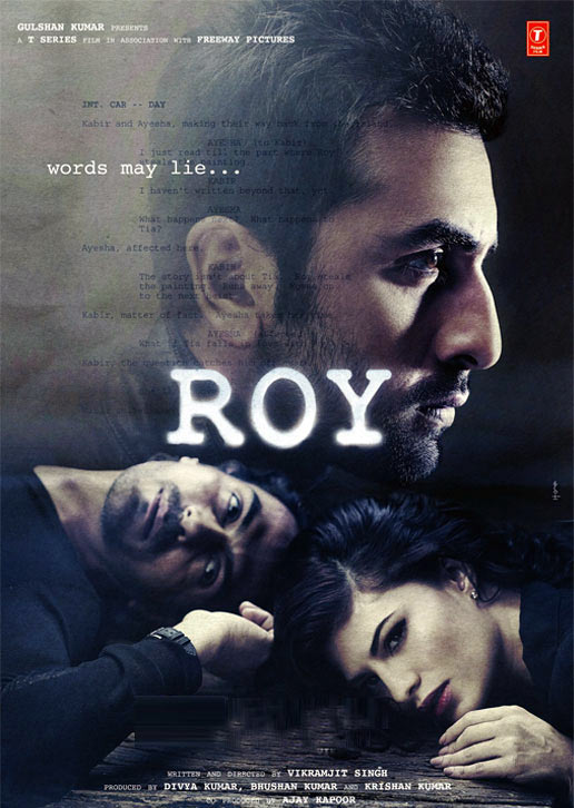 Ranbir Kapoor, Arjun Rampal, Jacqueline Fernandez on the poster of Roy