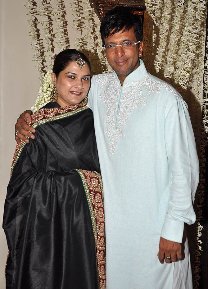 Javed Jaffrey with wife Habiba