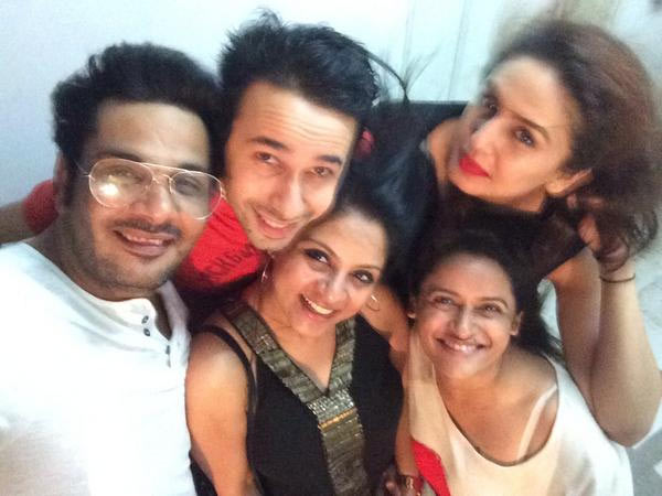 Mukesh Chhabra and Huma Qureshi with their friends