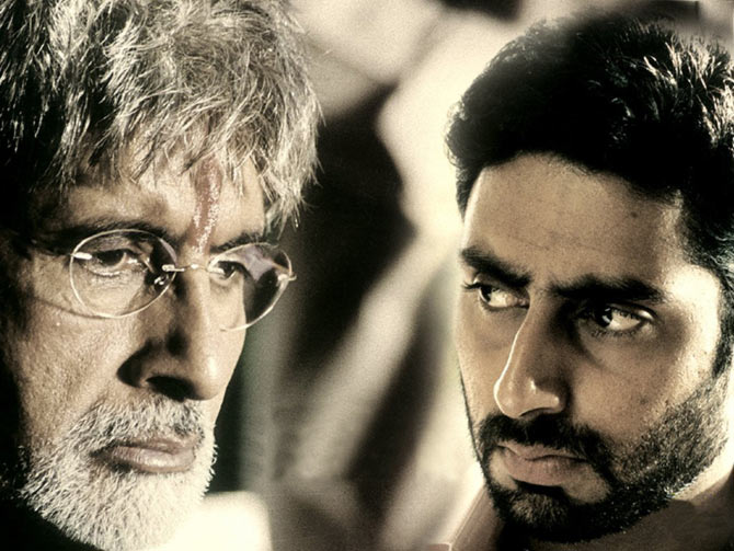 Amitabh Bachchan and Abhishek Bachchan in Sarkar