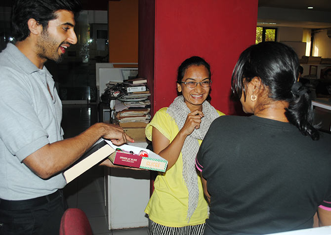 Akshay Oberoi with Rediff staffers