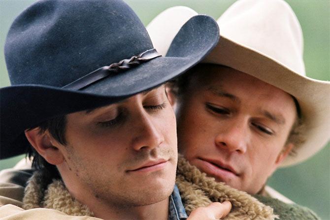 Jake Gyllenhaal and Heath Ledger in Brokeback Mountain