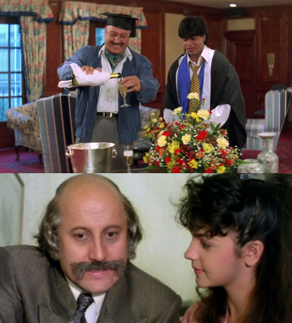 Anupam Kher and Shah Rukh Khan in Dilwale Dulhania Le Jayenge, Anupam Kher and Pooja Bhatt in Dil Hai Ki Manta Nahin
