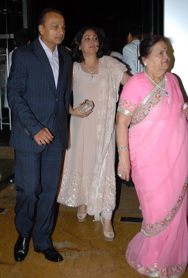 Anil and Tina Ambani with Kokilaben