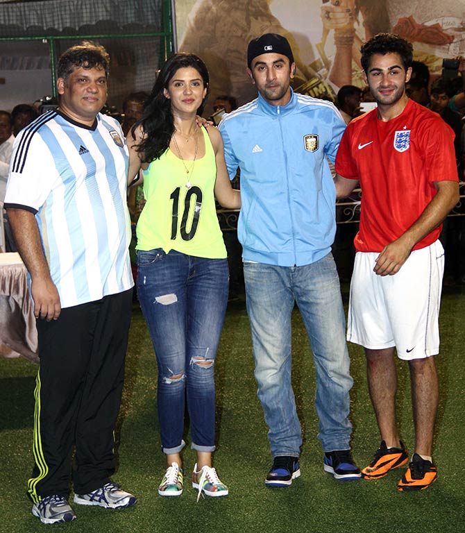 Arif Ali and Deeksha Seth with Ranbir Kapoor and Armaan Jain