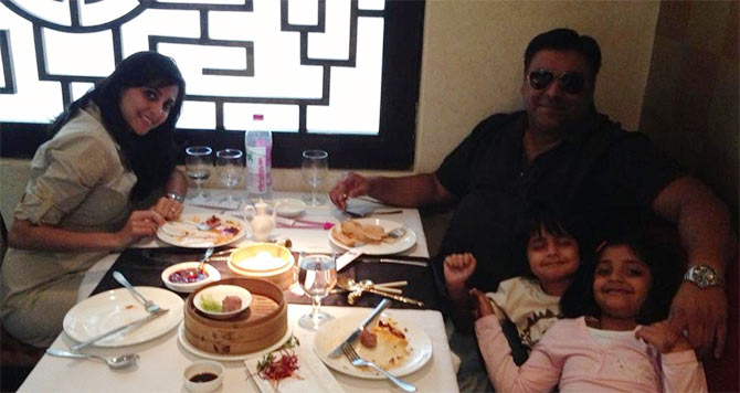 Ram Kapoor with wife Gautami, daughter Sia and son Aks