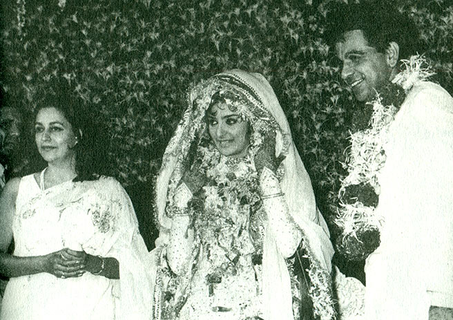 The wedding day: Naseem Banu, Saira Banu and Dilip Kumar