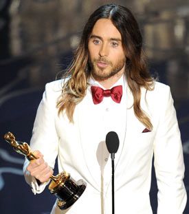 Jared Leto accepts the Best Performance by an Actor in a Supporting Role award for Dallas Buyers Club onstage during the Oscars at the Dolby Theatre