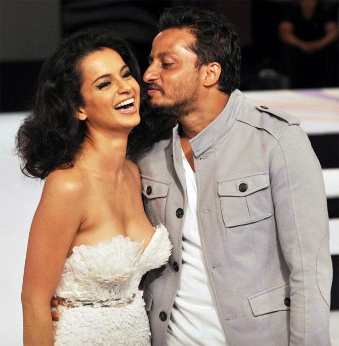 Kangna Ranaut with fashion designer Gavin Miguel