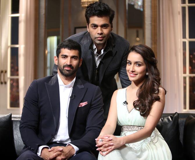 Aditya Roy Kapur, Karan Johar, Shraddha Kapoor on Koffee with Karan