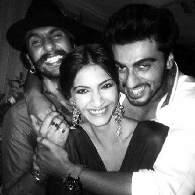 Sonam Kapoor with Arjun Kapoor and Ranveer Singh