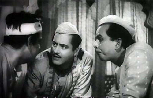Rahman, Guru Dutt, Johnny Walker in Chaudhvin Ka Chand