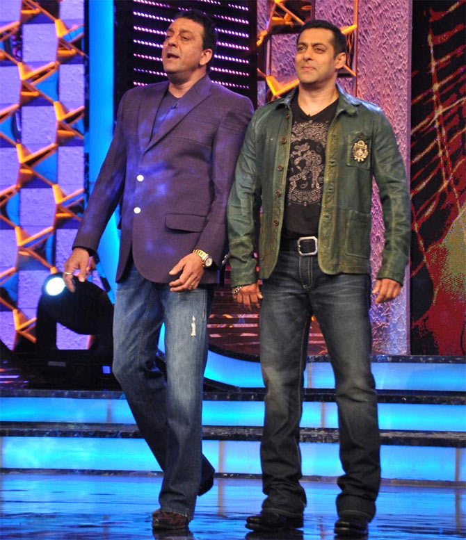 Sanjay Dutt and Salman on Bigg Boss