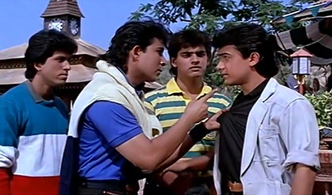 Deepak Tijori and Aamir Khan in Jo Jeeta Wohi Sikander
