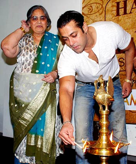 Salman Khan with his mother Salma Khan