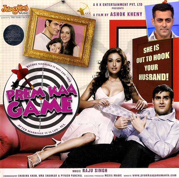 Movie poster of Prem Kaa Game. Inset: Salman Khan